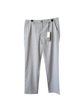 NEW Chase 54 Statham Trousers 36x33 Mens Gray Pinstripe Golf Pants Casual